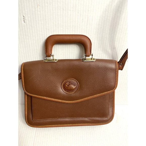 Dooney & Bourke Handbags - Dooney and Bourke Brown All leather Weather Purse 8 Tall 11 Wide Shoulder Strap